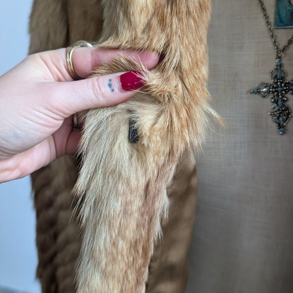 Vintage Golden Brown Real Fur Coat - Picture 9 of 12